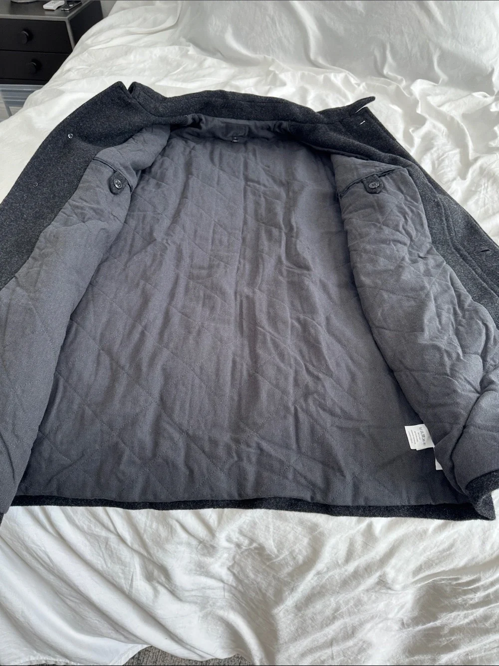 J. Crew Men's Charcoal Wool Pea Coat
